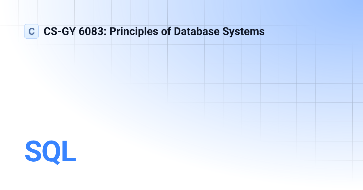 SQL | main | CS-GY 6083: Principles of Database Systems
