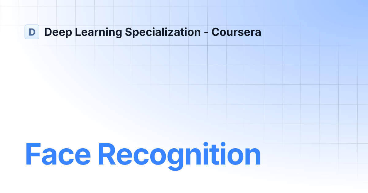 Face Recognition | Deep Learning Specialization - Coursera